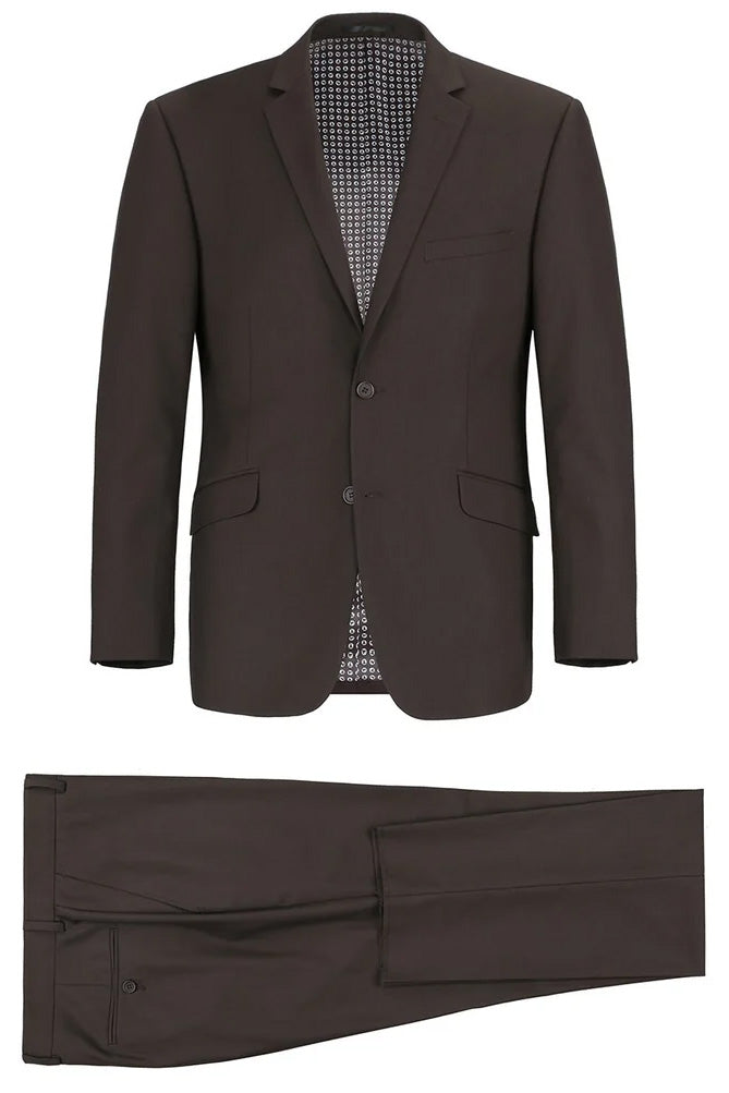 "Rafael" Dark Brown 2-Button Notch Suit (2-Piece Set)