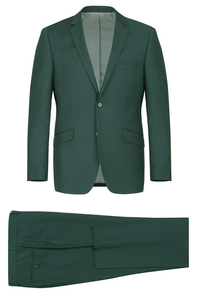 "Rafael" Green 2-Button Notch Suit (2-Piece Set)