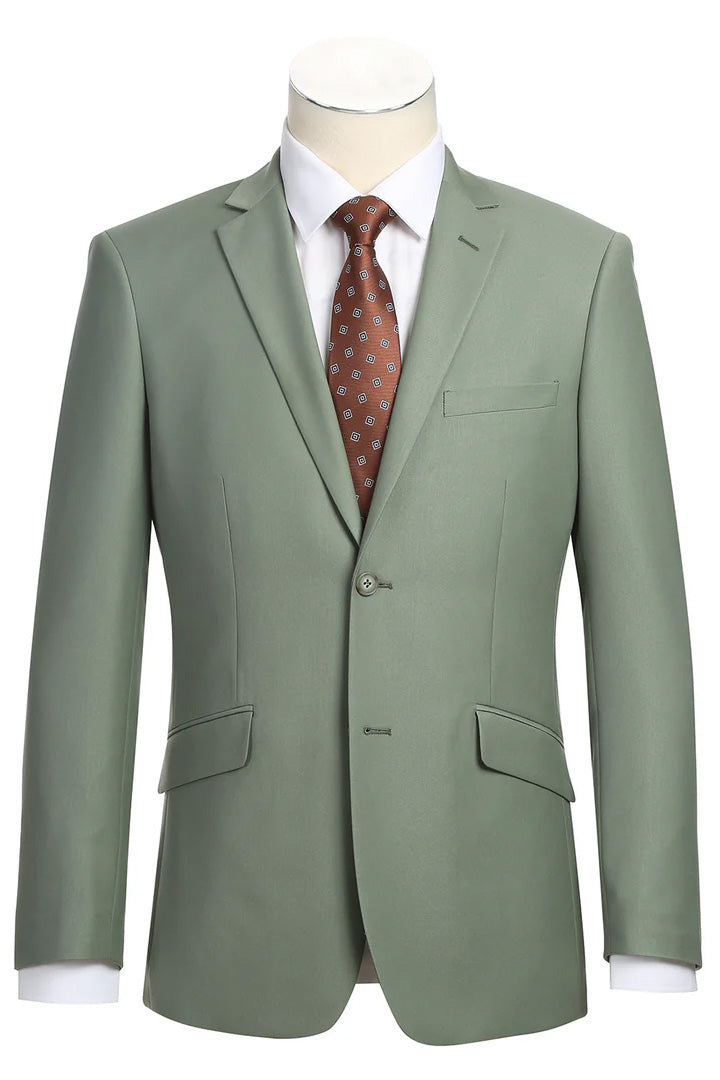 "Rafael" Sage 2-Button Notch Suit (2-Piece Set)