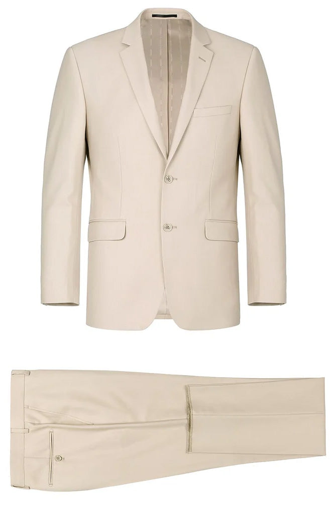 "Rafael" Tan 2-Button Notch Suit (2-Piece Set)