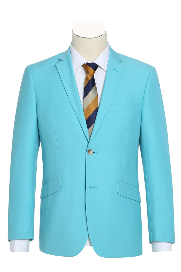 "Rafael" Turquoise 2-Button Notch Suit (2-Piece Set)