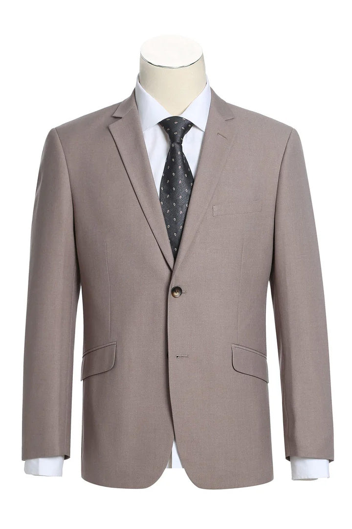 "Rafael" Warm Taupe 2-Button Notch Suit (2-Piece Set)