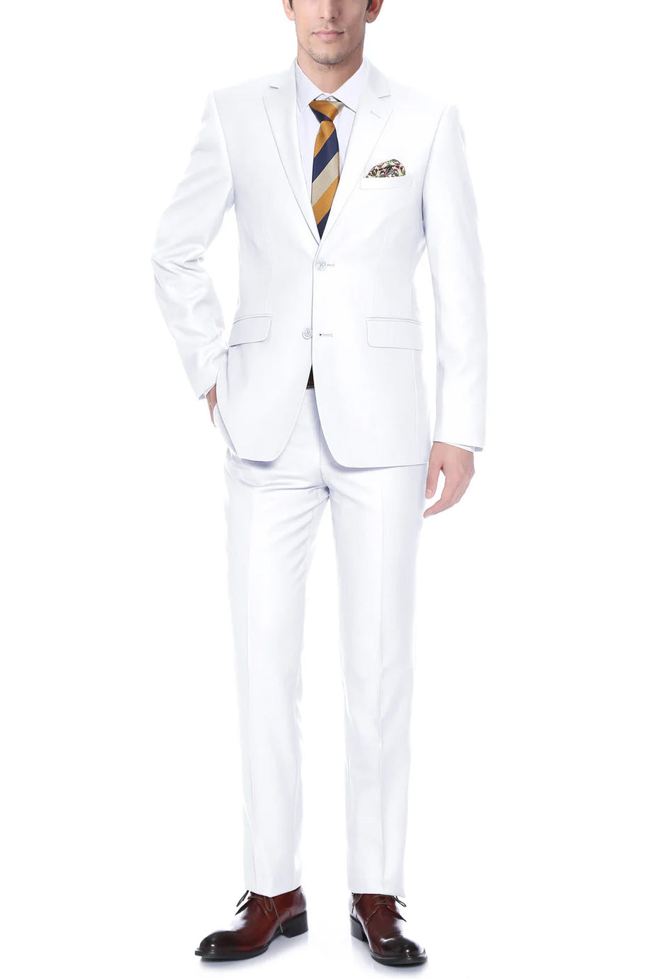 "Rafael" White 2-Button Notch Suit (2-Piece Set)