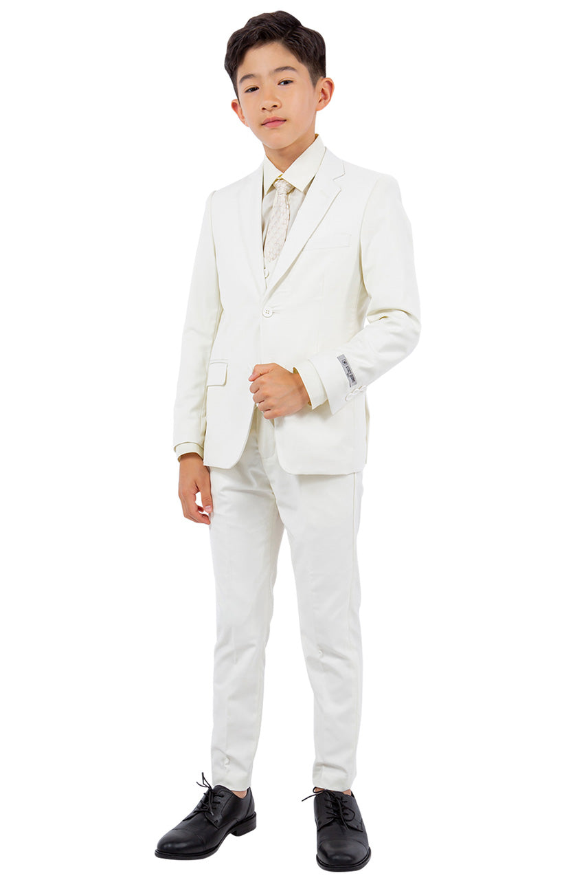 "Huntington" Stacy Adams Kids Ivory Suit (5-Piece Set)