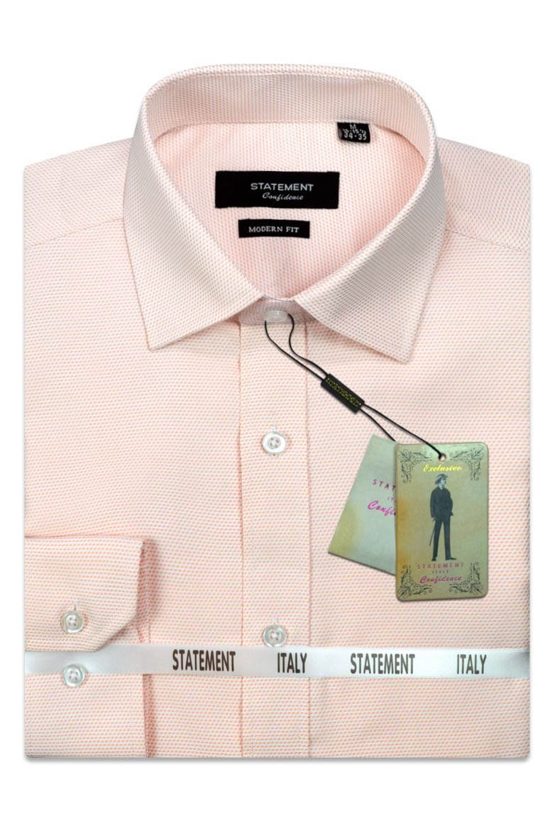 "Drake" Peach Pindot Laydown Dress Shirt