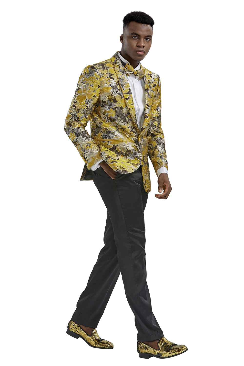 "Bloom" Gold Tuxedo Jacket (Separates)