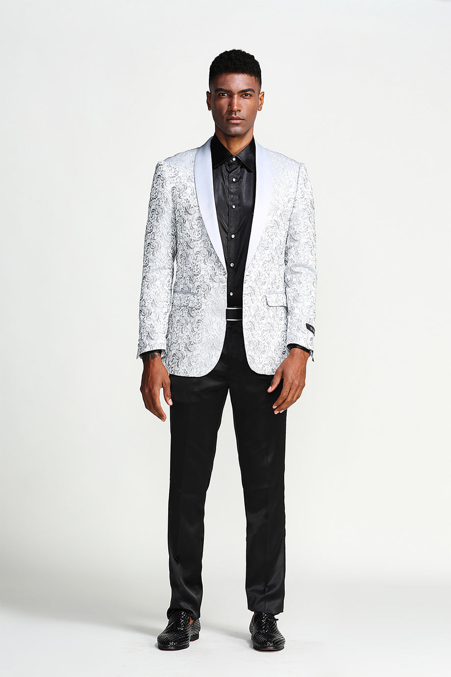 "Everett" Silver Tuxedo Jacket (Separates)