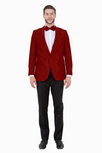 "Everett" Burgundy Tuxedo Jacket (Separates)