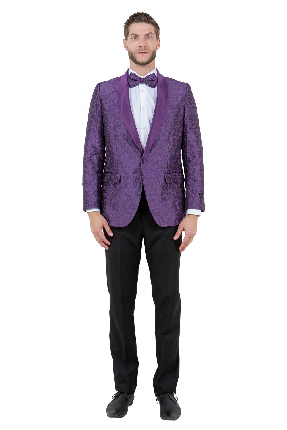 "Everett" Purple Tuxedo Jacket (Separates)