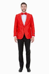 "Everett" Red Tuxedo Jacket (Separates)