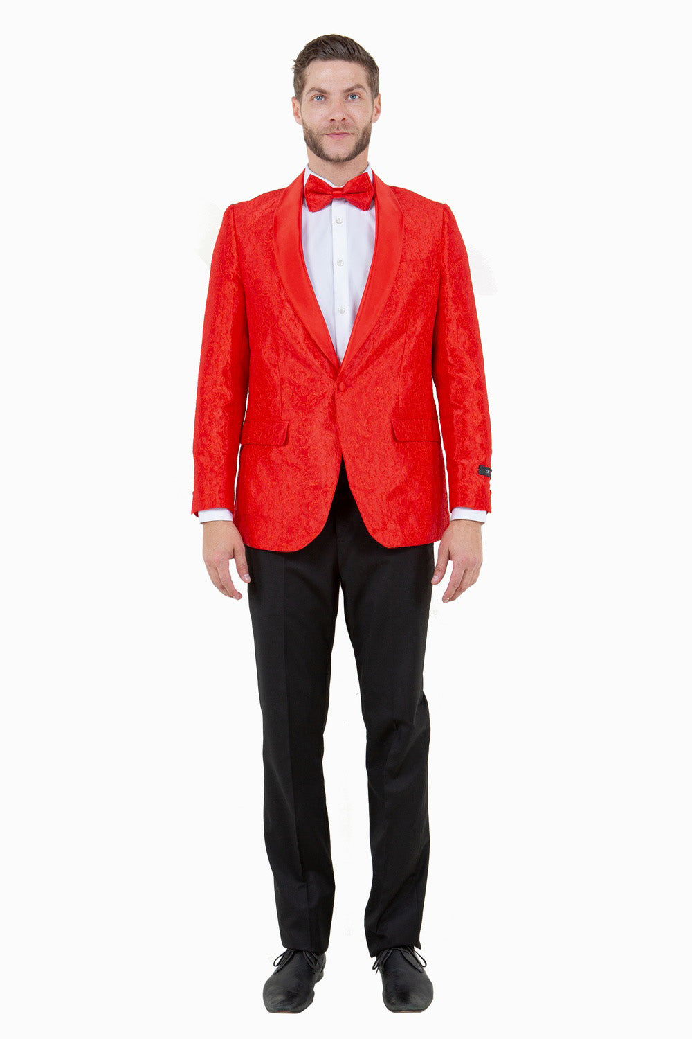 "Everett" Red Tuxedo Jacket (Separates)