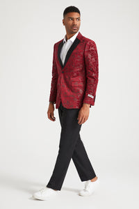 "Avery" Red Tuxedo Jacket (Separates)