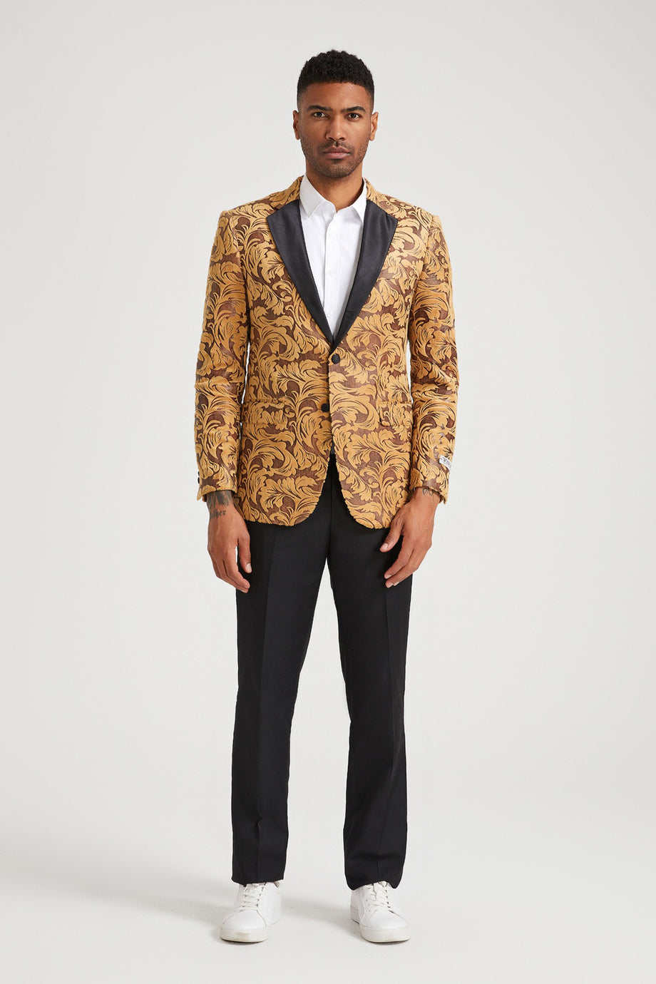 "Avery" Gold Tuxedo Jacket (Separates)