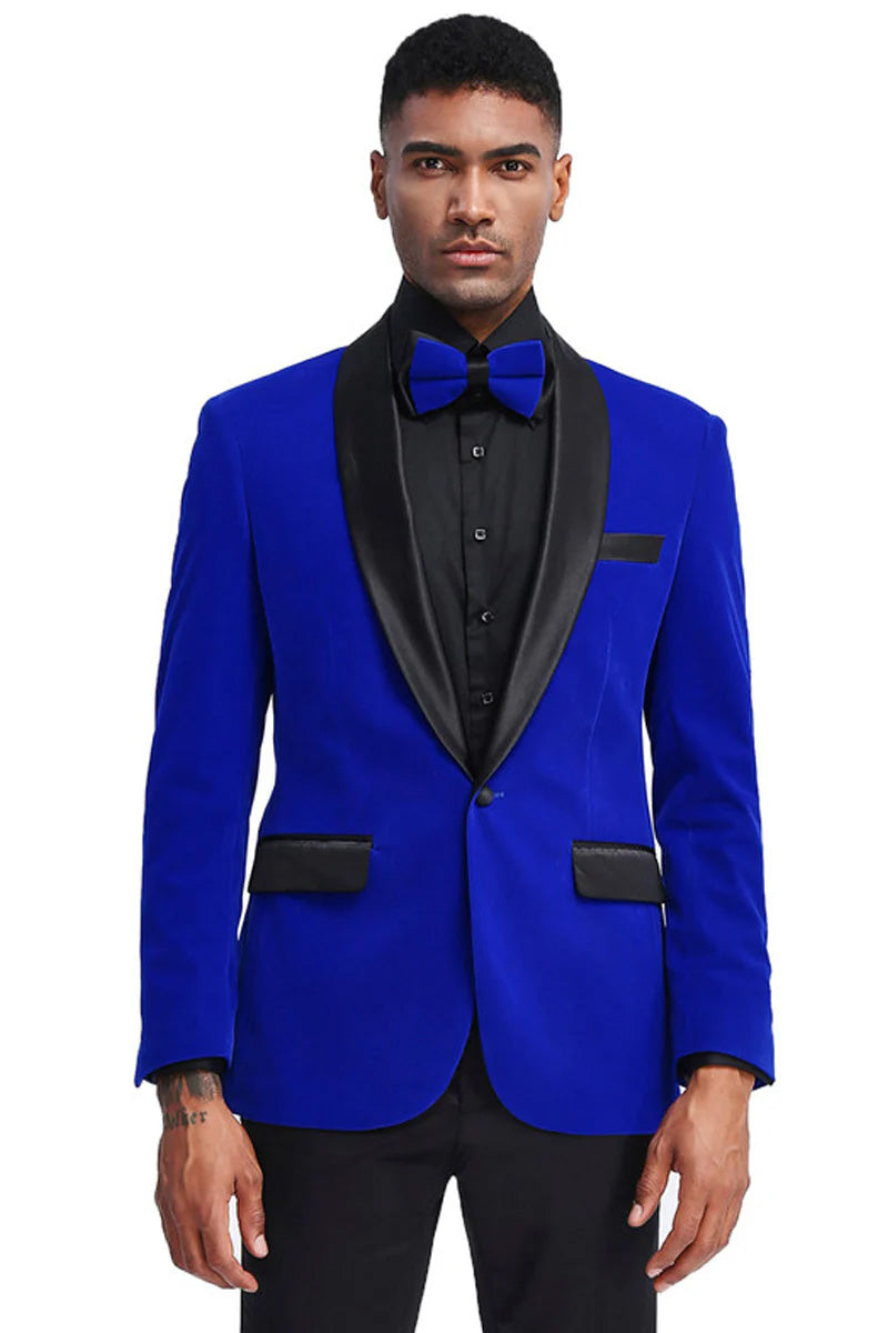 "Royale" Royal Blue Velvet Tuxedo Jacket (Separates)