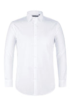 "Icon" White Laydown Cotton Blend Dress Shirt