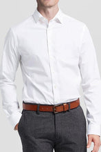 "Icon" White Laydown Cotton Blend Dress Shirt