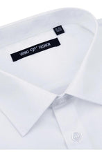 "Icon" White Laydown Cotton Blend Dress Shirt