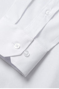 "Icon" White Laydown Cotton Blend Dress Shirt