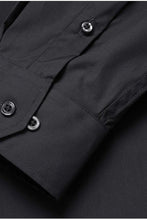 "Icon" Black Laydown Cotton Blend Dress Shirt