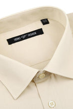 "Icon" Taupe Laydown Cotton Blend Dress Shirt