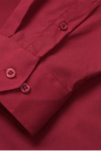 "Icon" Brick Red Laydown Cotton Blend Dress Shirt