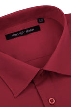 "Icon" Brick Red Laydown Cotton Blend Dress Shirt