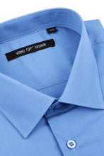 "Icon" Light Blue Laydown Cotton Blend Dress Shirt