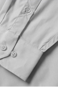 "Icon" Grey Laydown Cotton Blend Dress Shirt