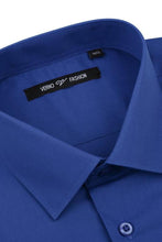 "Icon" Royal Blue Laydown Cotton Blend Dress Shirt