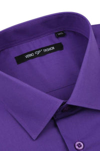 "Icon" Lilac Laydown Cotton Blend Dress Shirt