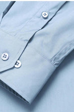 "Icon" Sky Blue Laydown Cotton Blend Dress Shirt