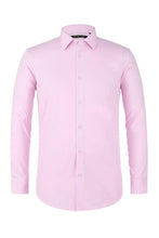 "Icon" Pink Laydown Cotton Blend Dress Shirt