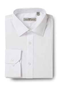 "Legend" White Laydown Cotton Blend Dress Shirt