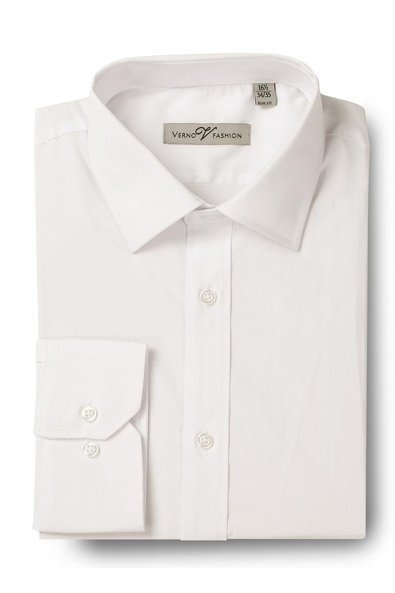 "Legend" Ivory Laydown Cotton Blend Dress Shirt