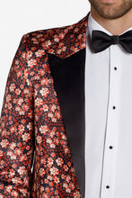 "Floral Fusion" Burnt Orange Peak Tuxedo Jacket (Separates)