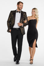 "Savannah" Black & Gold Peak Tuxedo Jacket (Separates)