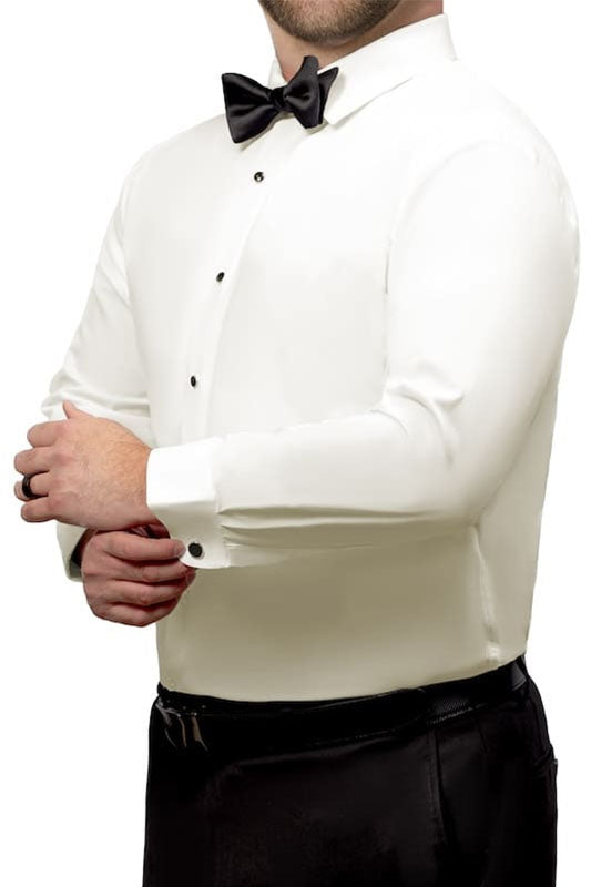 "Stretch" Diamond White Laydown Formal Shirt