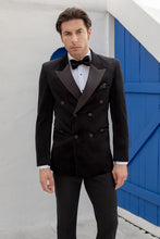 "Miles" Black Peak DB Velvet Tuxedo Jacket (Separates)