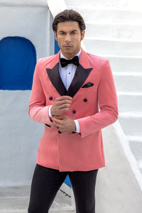 "Miles" Salmon Peak DB Velvet Tuxedo Jacket (Separates)