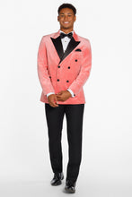 "Miles" Salmon Peak DB Velvet Tuxedo Jacket (Separates)