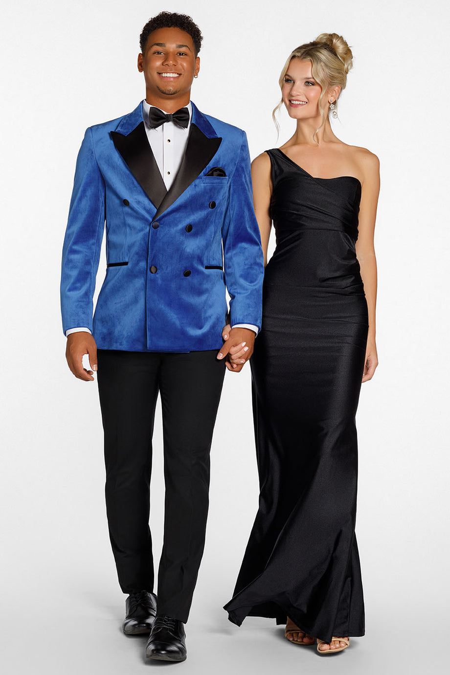 "Miles" Royal Blue Peak DB Velvet Tuxedo Jacket (Separates)