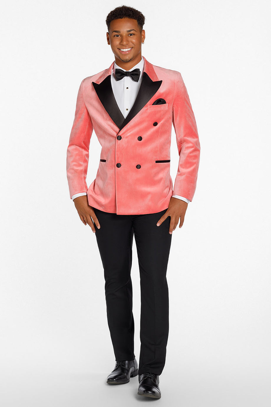 "Miles" Salmon Peak DB Velvet Tuxedo Jacket (Separates)