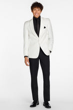 "Night Vine" Diamond White Shawl Tuxedo Jacket (Separates)