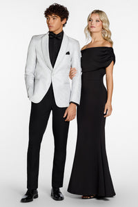 "Night Vine" Silver Shawl Tuxedo Jacket (Separates)