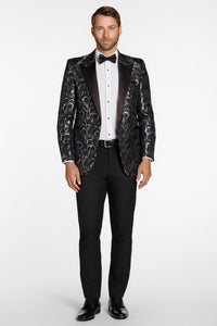 "Savannah" Black & Silver Peak Tuxedo Jacket (Separates)