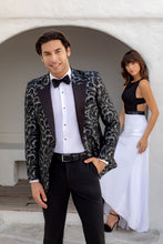 "Savannah" Black & Silver Peak Tuxedo Jacket (Separates)