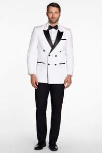 "Winston" White Peak DB Tuxedo Jacket (Separates)