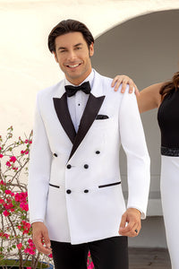 "Winston" White Peak DB Tuxedo Jacket (Separates)