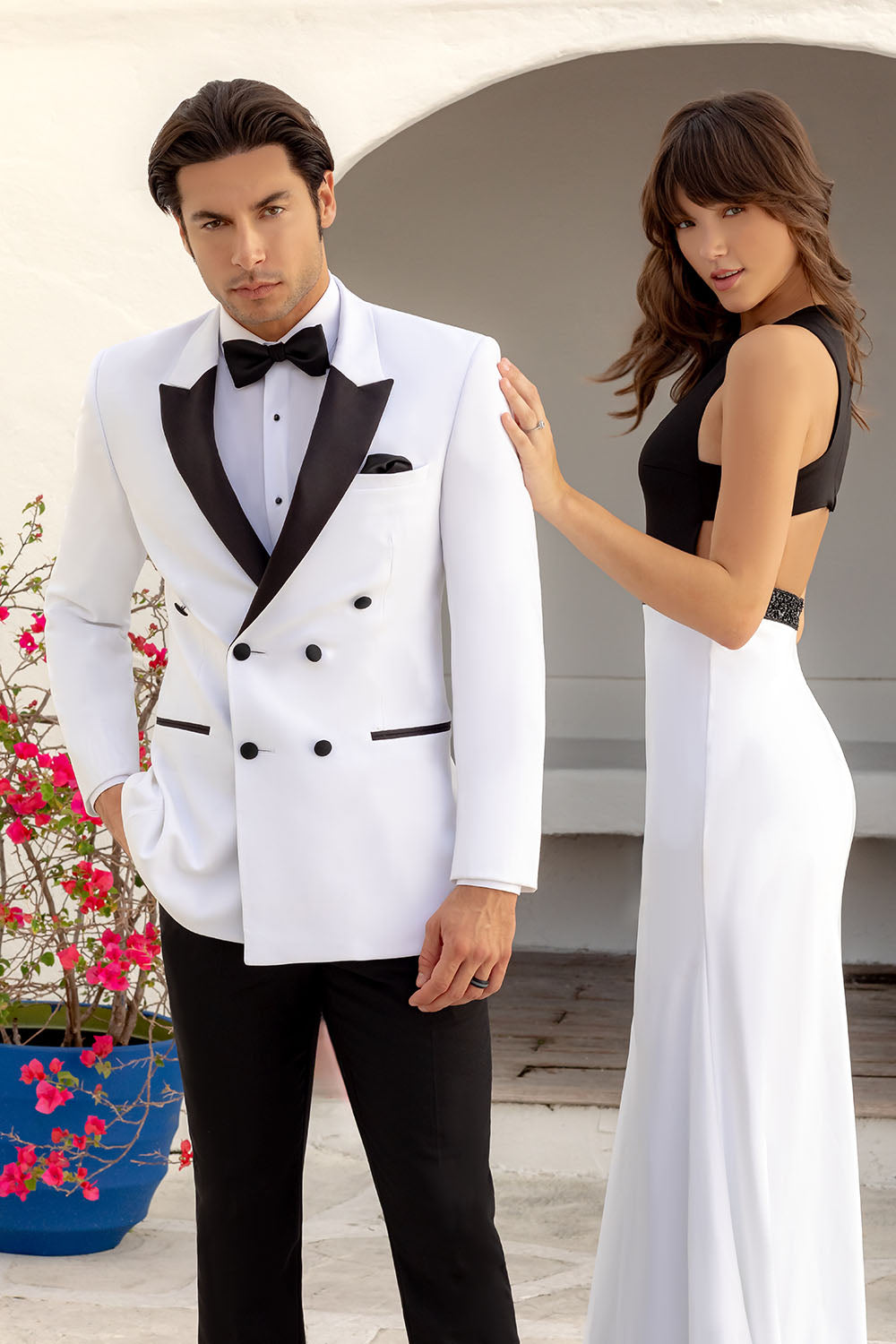 "Winston" White Peak DB Tuxedo Jacket (Separates)