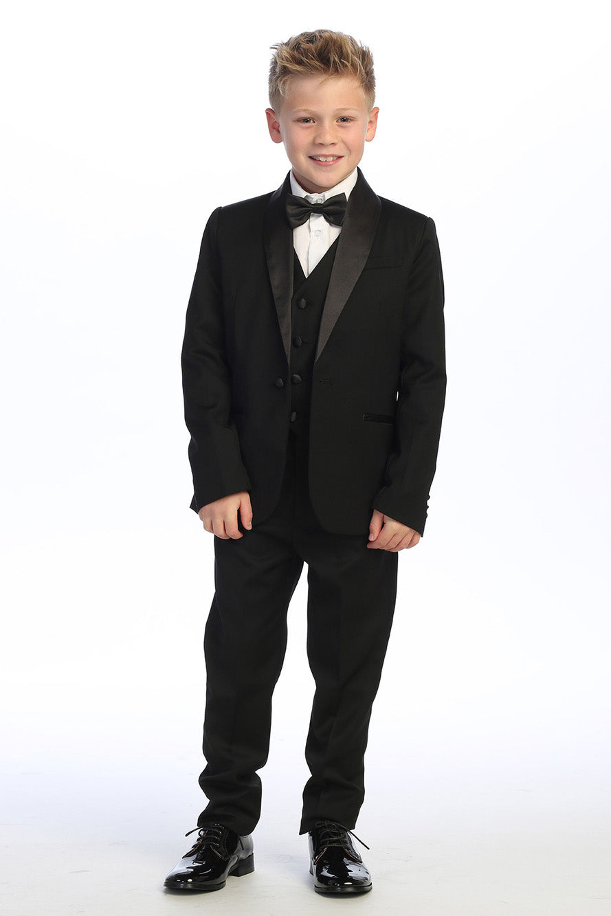 "Cornell" Kids Black Tuxedo (5-Piece Set)